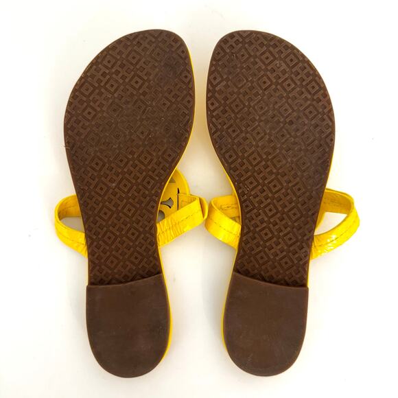 Tory Burch Miller Sandal Slippers Yellow Leather Logo | Size 6M - Picture 13 of 13